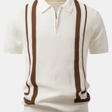 Contrast Zipper Polo & Slim Fit Tapered Trousers Set