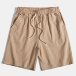 Linen Striped Shirt & Drawstring Shorts Set