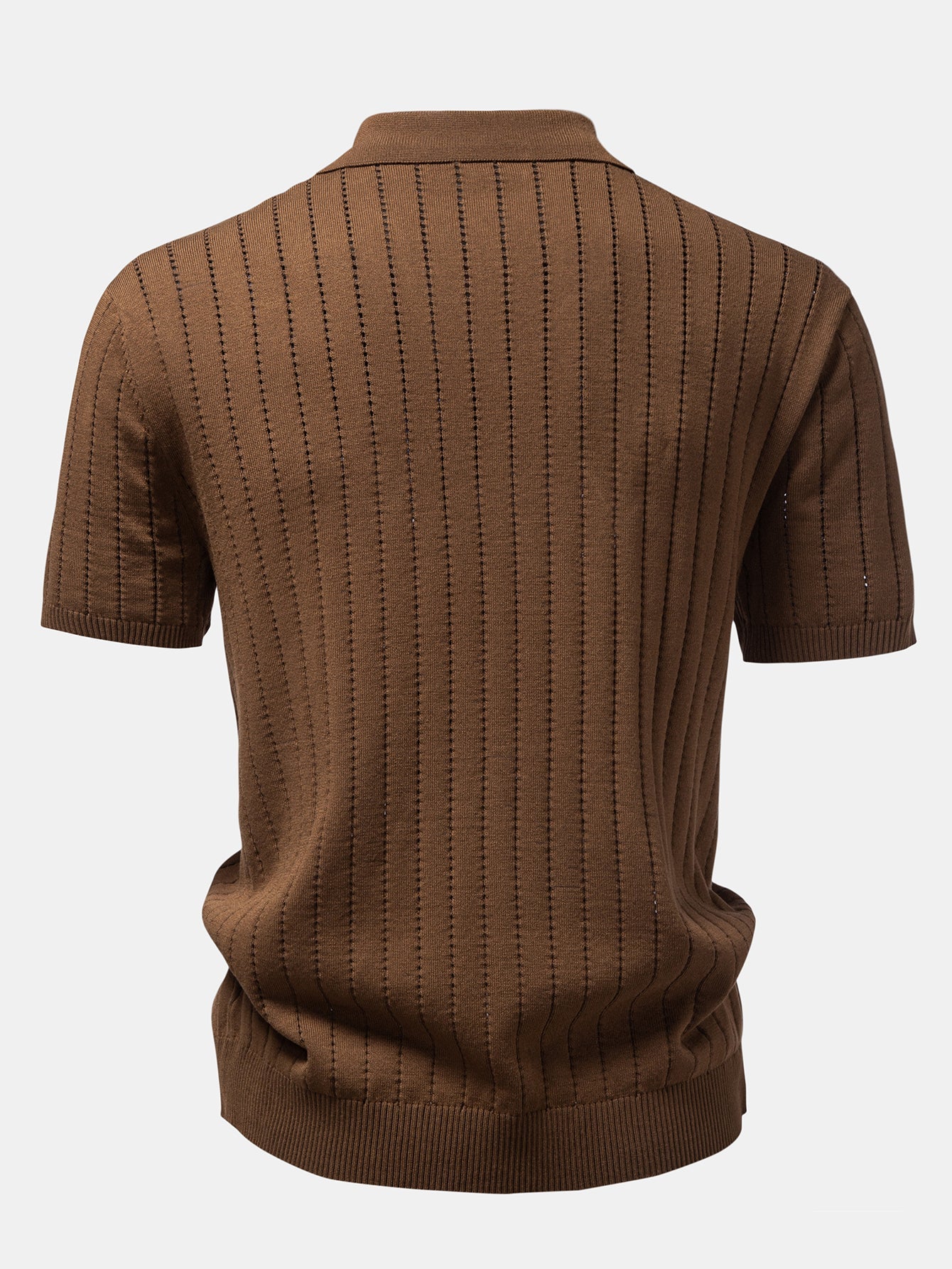Stripe Button Up Open Knit Shirt