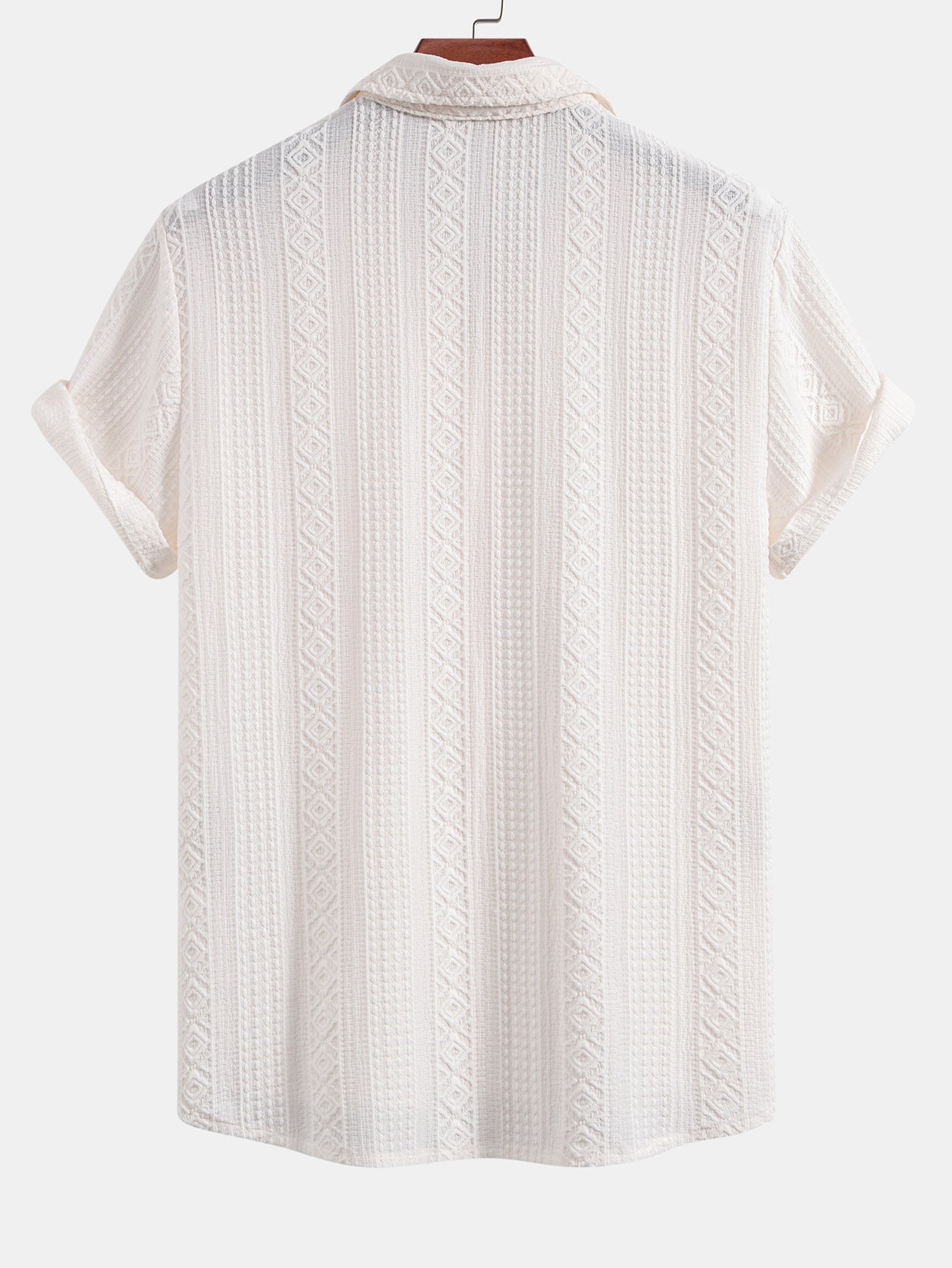 Geometric Jacquard Button Up Shirt