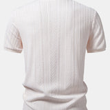 Twist Jacquard V Neck Polo & Slim Fit Tapered Trousers Set