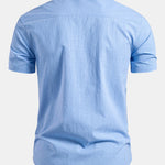 Short Sleeve Linen Stand Collar Shirt