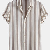 Textured Striped Button Up Shirt