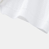 Contrast Textured Knit Polo & Slim Fit Tapered Trousers Set