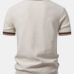 Contrast Zipper Knit Polo & Slim Fit Tapered Trousers Set