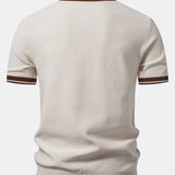 Contrast Zipper Knit Polo & Slim Fit Tapered Trousers Set