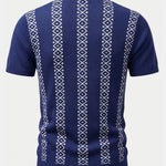 Geometric Knit Shirt & Slim Fit Tapered Trousers Set