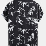 Bamboo Leaves Print Shirt & Swim Shorts Set