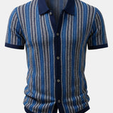 Retro Geometric Knit Shirt