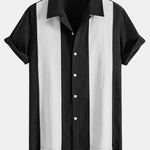 Linen Patchwork Bowling Shirt