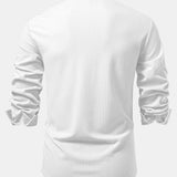 Long Sleeve Muscle Fit Ribbed Button Up Shirt