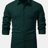 Long Sleeve Muscle Fit Ribbed Button Up Shirt