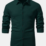 3 Pieces Long Sleeve Muscle Fit Ribbed Button Up Shirt