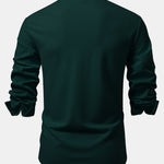 3 Pieces Long Sleeve Muscle Fit Ribbed Button Up Shirt