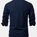 Long Sleeve Muscle Fit Ribbed Button Up Shirt