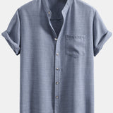 Short Sleeve Stand Collar Shirt