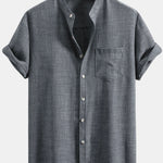 Short Sleeve Stand Collar Shirt