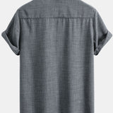 Short Sleeve Stand Collar Shirt