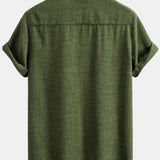 Short Sleeve Stand Collar Shirt
