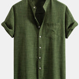 Short Sleeve Stand Collar Shirt