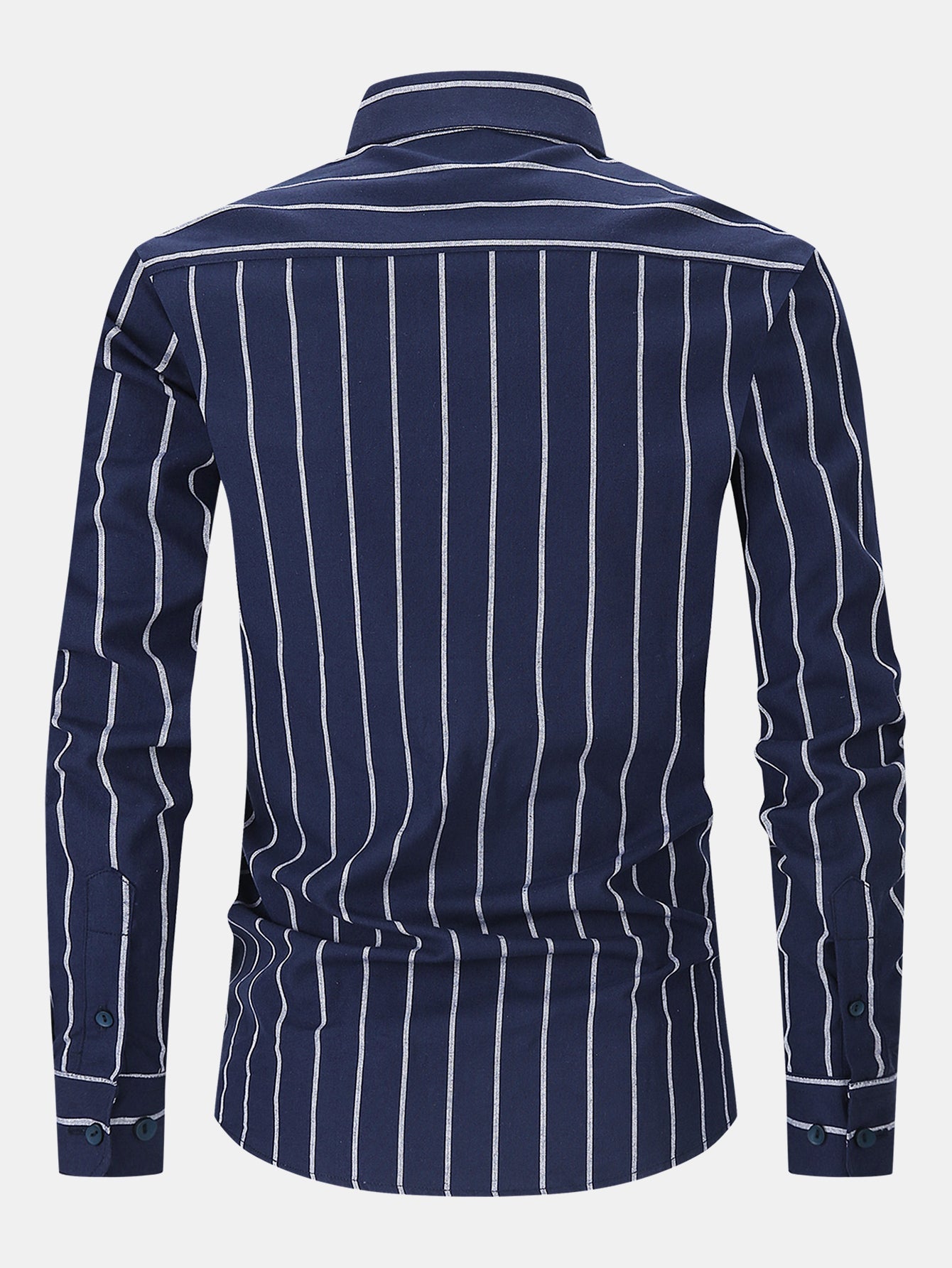 Long Sleeve Stripe Cotton Button Up Shirt