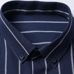 Long Sleeve Stripe Cotton Button Up Shirt