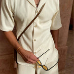 Men's Summer Set | Short Sleeve Shirt & Rib Structure Shorts
