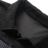 Contrast Corduroy Polo Sweatshirt & Corduroy Jogger Pants Set