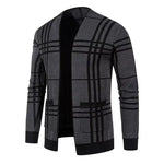 CHECKERED KNIT CARDIGAN FOR MEN
