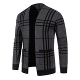 CHECKERED KNIT CARDIGAN FOR MEN