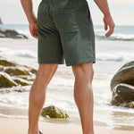 ELASTIC WAIST SWIM SHORTS FOR MEN