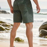 ELASTIC WAIST SWIM SHORTS FOR MEN