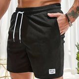 ELASTIC WAIST SWIM SHORTS FOR MEN