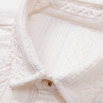 Geometric Jacquard Shirt & Straight Leg Linen Pants Set