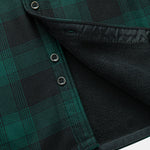 Flannel Fleece Lined Hooded Shirt with Pockets