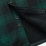 Flannel Fleece Lined Hooded Shirt with Pockets