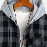 Teddy Lined Plaid Hooded Shirt