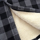 Teddy Lined Plaid Hooded Shirt