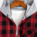 Teddy Lined Plaid Hooded Shirt