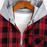 Teddy Lined Plaid Hooded Shirt