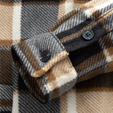 Flannel Fleece Lined Zip Up Hooded Shirt