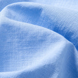 Short Sleeve Linen Stand Collar Shirt & Crinkle Textured Pants Set