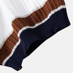 Contrast Stripe Trim Waffle Knit Polo & Slim Fit Tapered Trousers Set