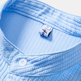 Muscle Fit Ribbed Stand Collar Shirt