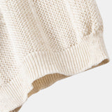 Linen Stripe Open Knit Polo & Straight Leg Linen Pants Set