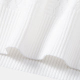Geometric Jacquard Open Knit Polo & Straight Leg Linen Pants Set