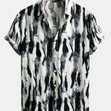 Brushstroke Print Button Up Shirt
