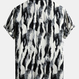 Brushstroke Print Button Up Shirt
