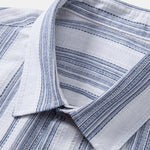 Stripe Linen Shirt & Crinkle Textured Drawstring 5" Shorts Set