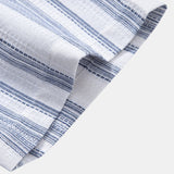 Stripe Linen Shirt & Linen Stripe Straight Leg Pants Set